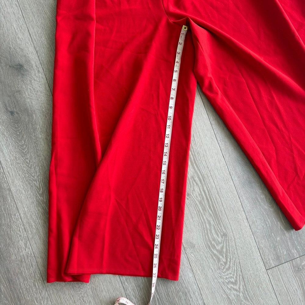 Lane Bryant Red Wide Leg Jumpsuit Short Sleeve Belted Pockets Size 24L - Picture 4 of 12